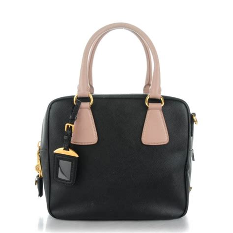 PRADA Saffiano Lux Bauletto Black Cammeo 